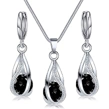 IFKM Silver Jewelry Sets for Women Rhinestone Crystal CZ Bridal Bridesmaid Accessories Necklace Earrings set for Wedding Prom Anniversary Birthday Gifts
