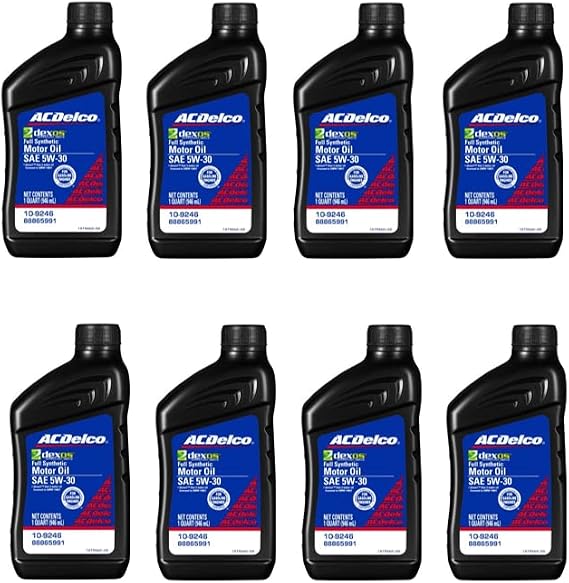 ACDelco 109246 SAE 5W-30 dexos1 Gen 2 Full Synthetic Motor Oil 1 Quart (8 pack)
