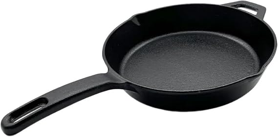 Nexgrill 10" Pre-Seasoned Cast Iron Skillet, Heavy-Duty Round Frying Pan for Grilling, Searing, and Outdoor Cooking, Grill Pan Excellent Heat Retention, BBQ & Camping Cookware 630-0009