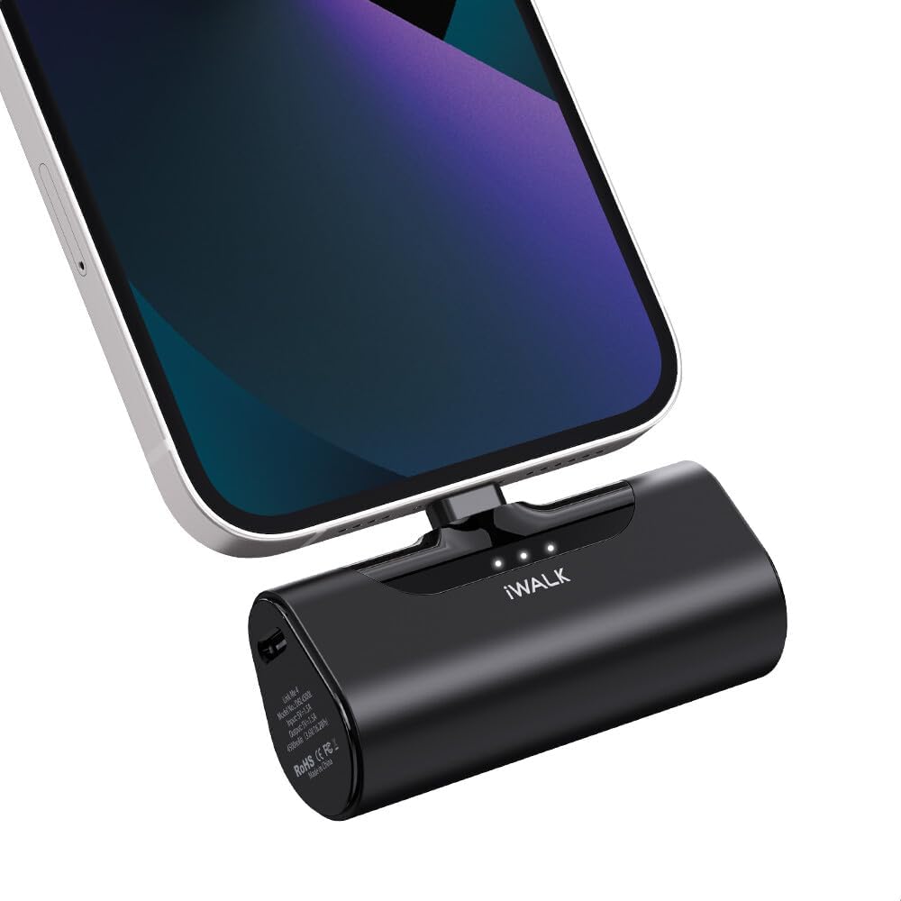 iWALK 4500mAh Mini Portable Charger with Built in Plug Compatible with iPhone