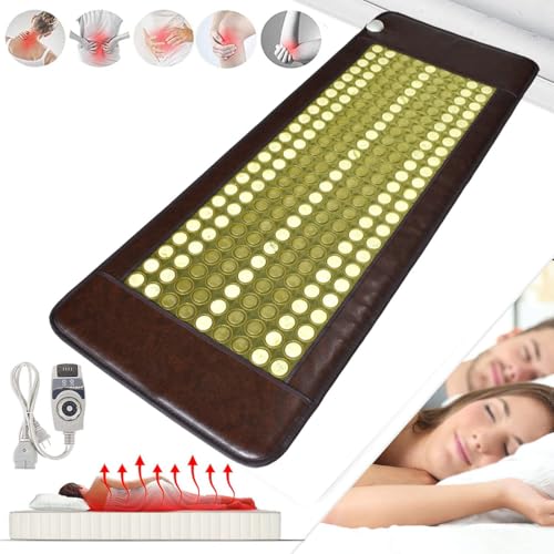 HAILM Infrared Mat Jade - Far Infrared Tourmaline Heating MattressSofa Electric Heat Pad - Far Infrared Amethyst Jade Tourmaline Crystal Heat Stone Mat - Easy to Carry Heating Pad,A,70x190cm