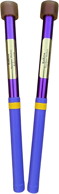 Double Second Steel Drum Sticks, Anodized Aluminum Purple