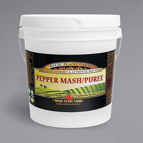 Magic Plant Green Carolina Reaper Pepper Puree - Hot Chili 1.4M 2.2M SHUs - Intense Heat with Earthy Flavor Kick Up any Dish or Drink Fresh Pepper Replacement - Natural 128 oz 1 Gal