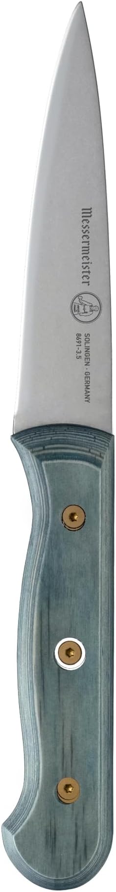 Messermeister Custom 3.5 Paring Knife, Indigo Blue - X50 German Stainless Steel - Rust Resistant & Easy to Maintain - Made in Solingen, Germany