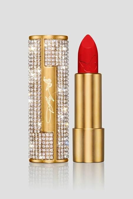 Dolly Beauty Heaven's Kiss Lipstick - Hydrating, Lightweight Pigmented Women's Lipstick - Vegan & Paraben Free - Satin Finish - Jolene Red | Hydrating, Lightweight, Pigmented & Layerable Long Lasting Lipstick, Moisturizing for Everyday Wear, Vegan & Paraben Free