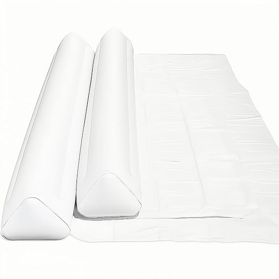 2-Pack Inflatable Bed Guard, 120CM Inflatable Safe Rail for Toddlers Elderly, Secure Travel Bed Bumpers, Anti-Fall Cot Bed Barrier Guardrail, Sleep Safety Blow Up Bed Edge Protector for All Beds