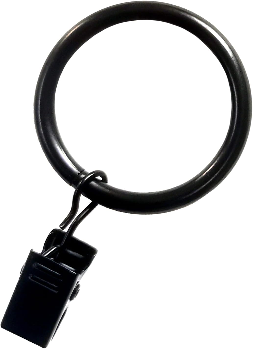 Black Curtain Rings with Clips,Shower Curtain Hooks,36pcs Drapery Clips with Rings,1.25 in Interior Diameter,for Sizes 1 inch and Under Rods,New Upgraded 4mm Thickened FnphLi