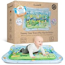Tummy Time Water Mat for Babies XXL Sensory Baby Water Play Mat Award-Winning Infant Activity Mat for Motor Development Premium, Baby-Safe Water Tummy Time Mat Construction Site