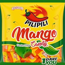 Mango Candy Hot Spicy Pili Pili Candies Individually Wrapped Center Filled - Patco Sweet & Spicy Chili Mango Sweets Bold Fiery Treats - Snacking Sharing Gift Bag Office Bowl Party Favor