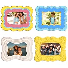 4 Pcs Magnetic Picture Frames for Refrigerator Magnetic Photo Frames 4x6 Inch Decorative Photo Holders Reusable Magnet Frames for Fridge School Locker Office