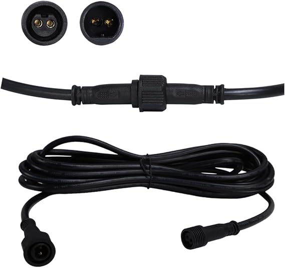 TINSUM Solar Extension Cable 5m16.4 Feet Extender Wires Cords Two Core with Plug Waterproof IP65 for Only for TIMSUM Lighting Solar Flood Street Lights