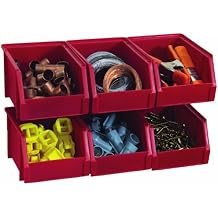 BIN-503-Pack Small Bin 6 Pack with Hangers, Red