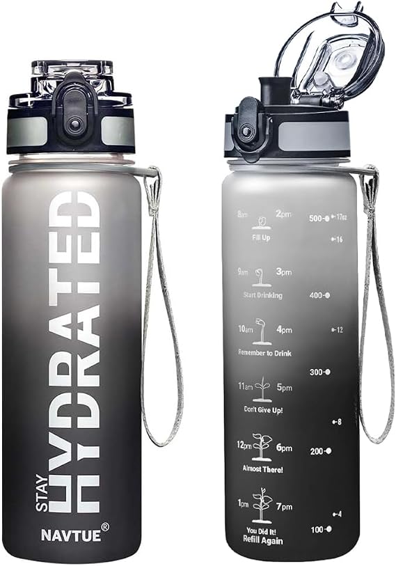 Water Bottle 16.9 oz Motivational Time Marker Tritan Bottle