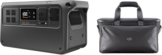 DJI Power 1000 V2 Portable Power Station with Protective Storage Bag | 1024Wh LFP Battery, Compact Size, 2600W Stable Output, 0-80% Recharge in 37 Mins, Electric Generator for Home, Camping