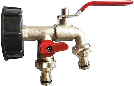 IBC Adapter, 1000 Liter Tank Adapter IBC Tank Adapter S60X6 to Brass Garden Tap 1/2" Hose for Home Garden Water Connectors