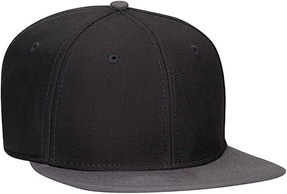 Ashen Fane Wool Blend 6 Panel Snapback Flat Bill Two Tone Hat