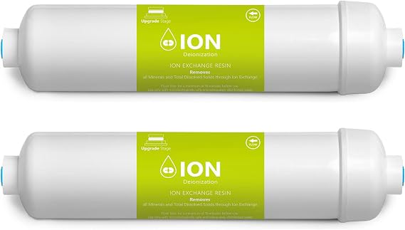 Express Water 2 Pack Deionization Water Filter Replacement DI Water Purifier 10 inch Under Sink and Reverse Osmosis System