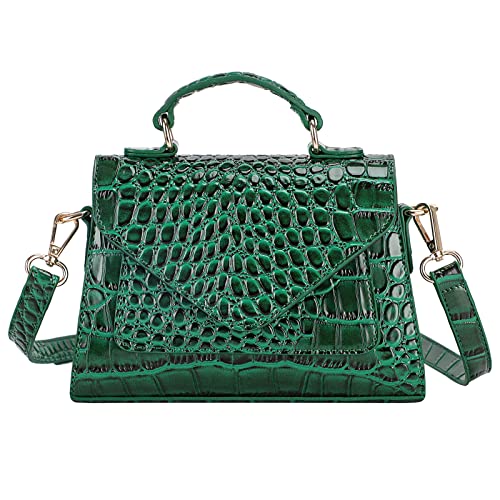 FAMYPAL Crocodile Crossbody Shoulder Bags for Women, Small Trendy Purse for Phone, Womens Top Handle Clutches Handbags