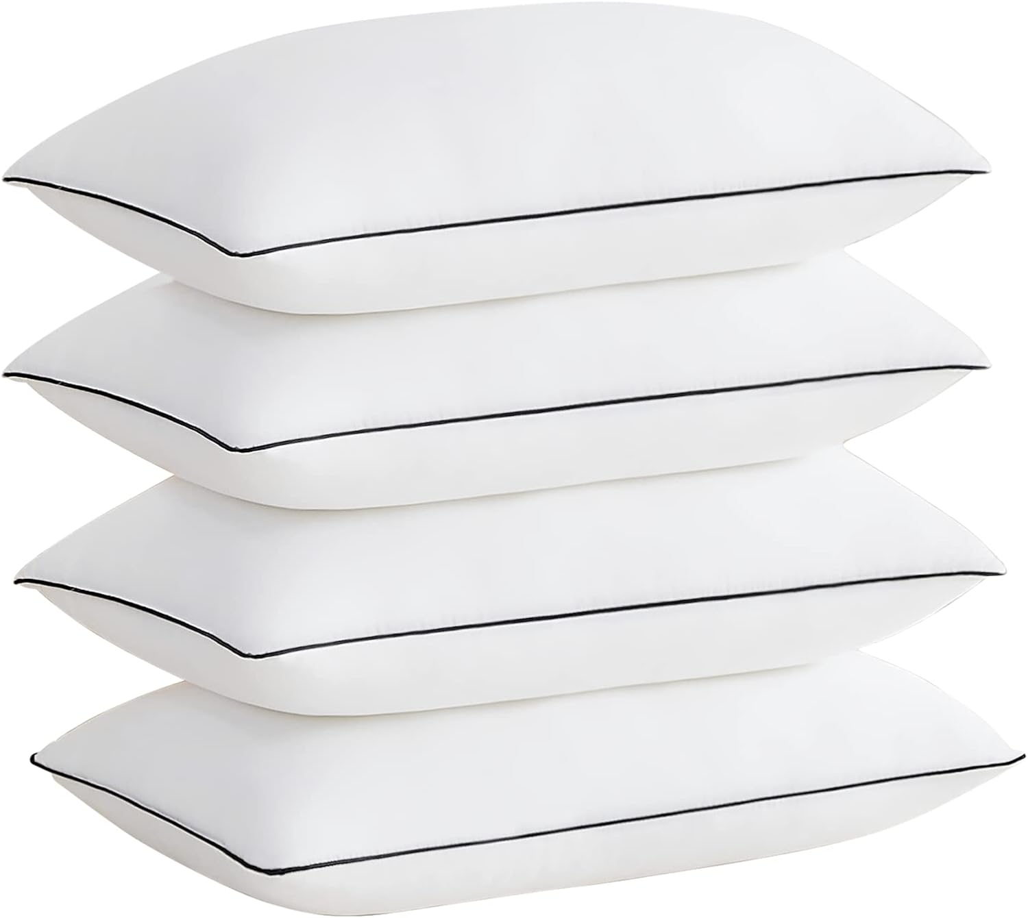 Acanva Cooling Bed Pillows for Sleeping, Luxury Hotel Quality 3D Microfiber Filling with Breathable Cover for Side Back and Stomach Sleepers, Reduces Neck Pain,Queen (Pack of 2), Black