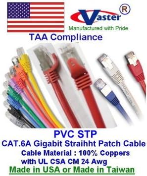 Cat.6A Cable, 5 Ft STP CAT6A 550Mhz Shielded Patch Cable