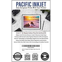 8.5x11 25 Sheets 12mil 205gsm 100% Cotton Fine Art Natural Matte Double Sided Inkjet Paper - Archival Grade Paper for Inkjet Photo Printers - OBA Free Printer Paper