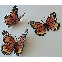 Generic 3D Metal Butterfly Wall Art Decor (Set of 3). Monarch Butterflies Wall Art 9.7 inch x 6.7 inch . Inspirational Metal Art,Butterfly Yard Decorations. Mexican Artesania Decor,Metal Decorative