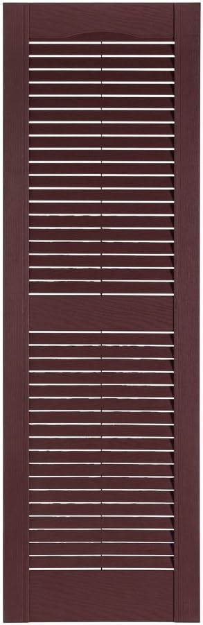 Premier Louver Exterior Decorative Shutter, 15" x 67", Burgundy