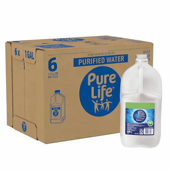 Distilled Water 1 Gallon Bottles Case of 6 (6 Gallons Total) | Distilled Drinkingwater, Bulk Gallon Water, Bottled WaterGift Set for Household Use, Humidifier, Appliances & Everyday Hydration