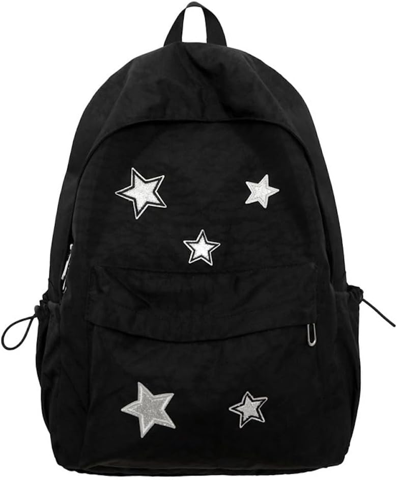 Cute Y2K Aesthetic Backpack Stars Pattern Preppy Backpack Laptop Backpack Back to College Supplies