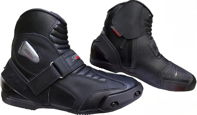 Kids Black Leather Motorbike/Motorcycle Cubs Racing Sports Short Shoes Riding Boots