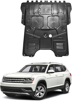 Engine Splash Shield Fit For VW Atlas 2018 2019 2020 2021 2022 2023 Lower Engine Case Guard Under Engine Cover Fit For Atlas Cross Sport 2020-2023 Front Engine Guard Mud Flaps Including Screw Hardware