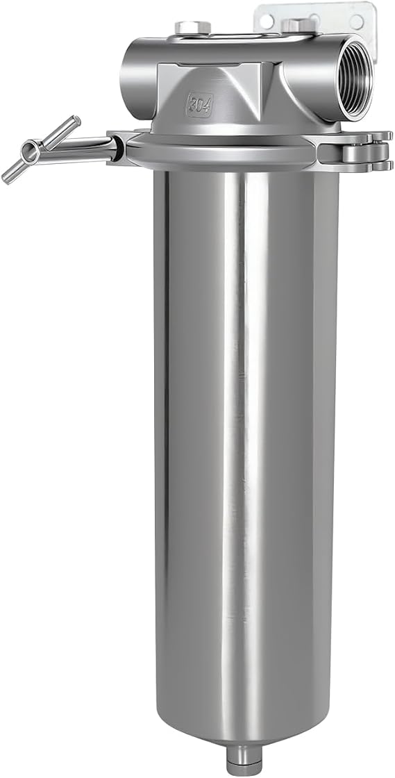 304 Stainless Steel Filter Housing for Filter Cartridge, Water Filter Housing for Whole House Water Purification of Stainless Steel 304 (10" C Housing-1 NPT)
