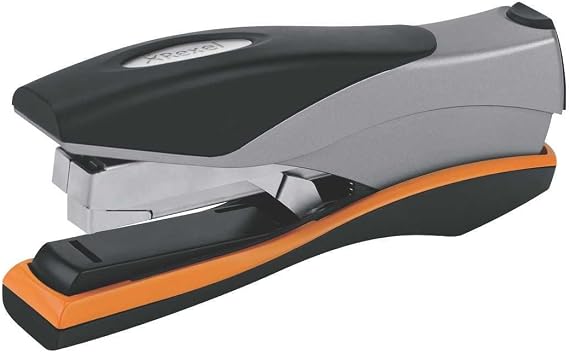 Rexel Optima 40 Low Force Stapler, 40 Sheet Capacity, Flat Clinch Stapling, 26/6 Staples Included, Silver/Black, 2102357
