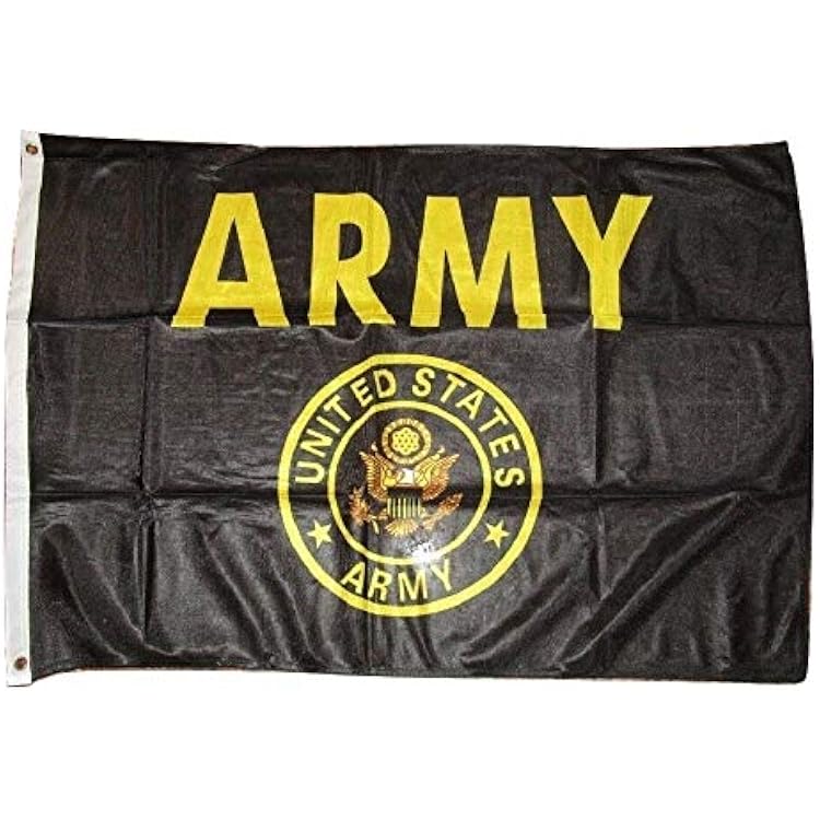 Trade Winds 2x3 U.S. Army Crest Seal Emblem Black Gold Knitted Flag 2x3 Banner Grommets Premium Fade Resistant