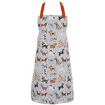Ulster Weavers 100% Cotton Wipe Clean PVC Coating-Eco-Friendly, Made from Recycled Materials-Stylish and Perfect for Every Kitchen, Dog Days, Grey Apron