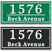 Personalized Reflective Address Plaque, Custom Aluminum House Number Sign with Two Screw, Address Sign for Outside Home, Street, House, 12.5"L x 5.5"H (Black or Green)