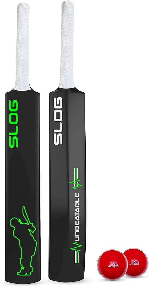 Jaspo Plastic Full Size Cricket Bat with Ball Combo | Kids & Beginners | Indoor & Outdoor Practice Kit | Ideal for Tennis Ball & Wind Ball