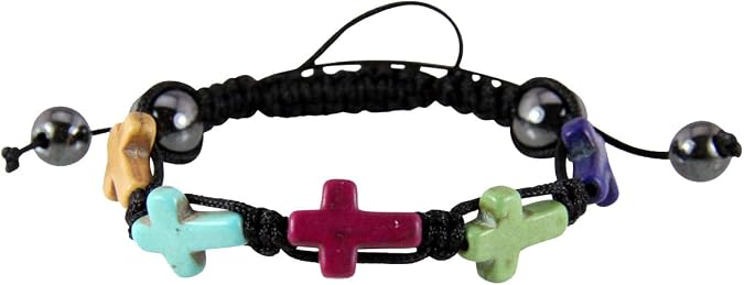 4030940 Stunning Multi Color Cross Adjustable Bracelet Christian Religion