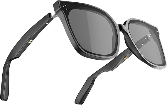Smart Bluetooth Glasses, UV400 Polarized Safety Sunglasses, Built-in Mic & Speakers, Wireless Music & Calls, Voice Assistant Smart Audio Sunglasses for Men & Woman, Compatible with iOS/Android