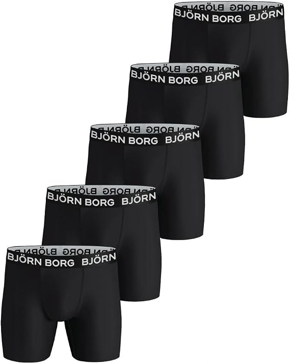 Bjorn Borg Performance Boxer Briefs Men 3 Pack Moisture Wicking Breathable Stretch Underwear-