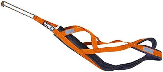 Pro Sled Dog Harness (Orange, Large (Neck 18 Chest 32 Back 21))