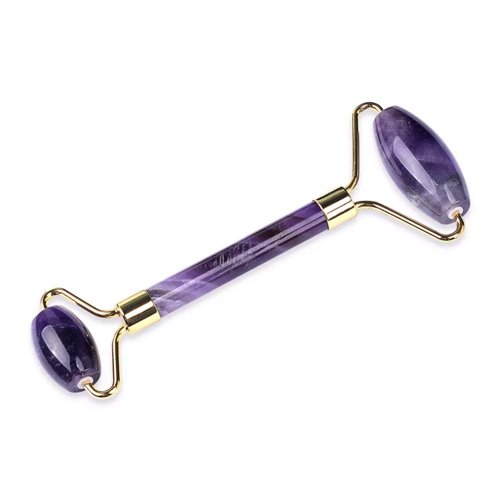 Jade Roller, Face Roller, Facial Beauty Roller Skin Care Tools, Quartz Massager for Face, Eyes, Neck, Body Muscle Relaxing and Relieve Fine Lines and Wrinkles Rose gold