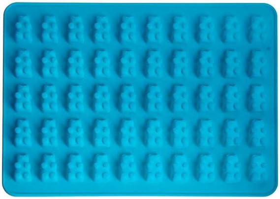 50 Holes Gummy Candy Mold Small Bear Ice Cube Chocolate Tray Cartoon Silicone Jelly Mould with Dropper