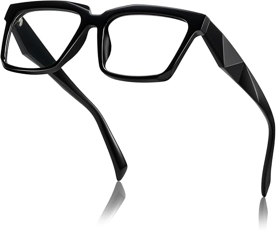 Oversized Blue light glasses for Women Men - Ideal for Work/Gaming/TV - Anti Eyestrain UV Protection
