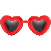 Neutral Love Glasses Bread Love Sunglasses Peach Heart Sunglasses Iridescent Colour Glasses Jelly Glasses Computer Glasses Women, red, One Size