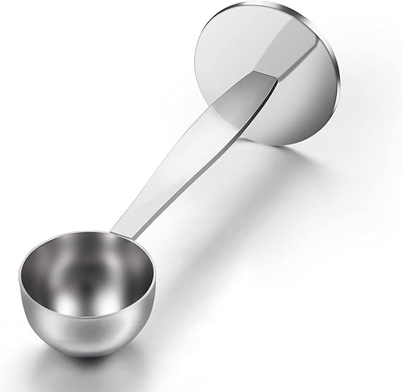 Two-in-One Stainless Steel Coffee Scoop Tamping Dual-Purpose Coffee Spoon Powder Hammer Tamper Multi Function Spoon Holder Coffee Tools for Measuring and Tamping