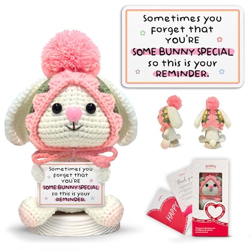 Gossby Positive Bunny Crochet - YOU FORGET YOURE SOME BUNNY SPECIAL - Inspirational Gift for Women - Christmas, Birthday, Emotional Support, Positive Energy Gift for Friend, Coworker, Teacher, Mom