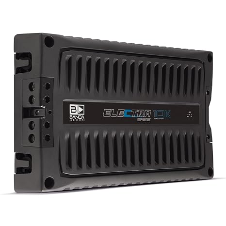 Banda Audioparts Electra 10K 1-Ohm Monoblock Car Amplifier, Class D High Power Bass Amplifier, 10000W RMS @ 12.6V, Aluminum Chassis, Adjustable Bass Boost, Subwoofer Car Audio Amp