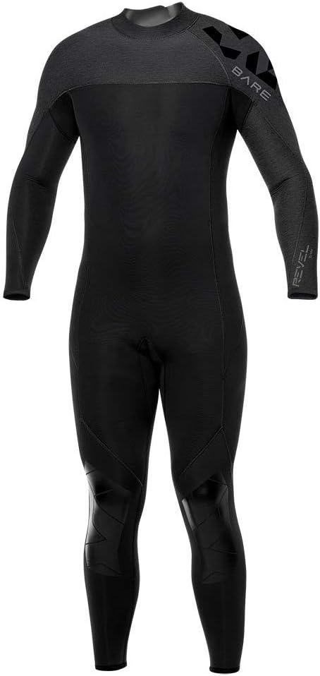 BARE 7MM Revel Men's Full Wetsuit | Combines Comfort and Flexibility | Made from a Blend of Neoprene and Laminate | Designed for All Watersports Including Scuba Diving and Snorkeling