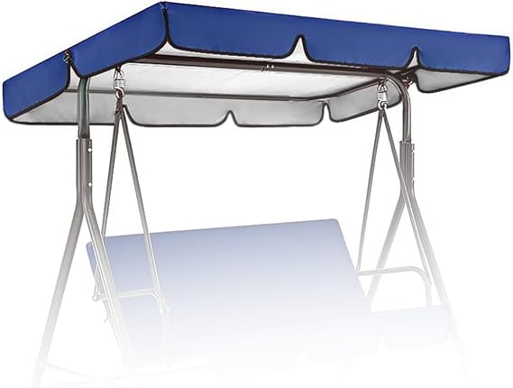 Replacement Canopy for Swing Seat, Swing Chair Canopy Replacement, 2 & 3 Seater Hammock Cover with 4 Reinforced Corner Pockets, Waterproof Sun Shade,Blue,142 * 120 * 18cm [Energy Class A]